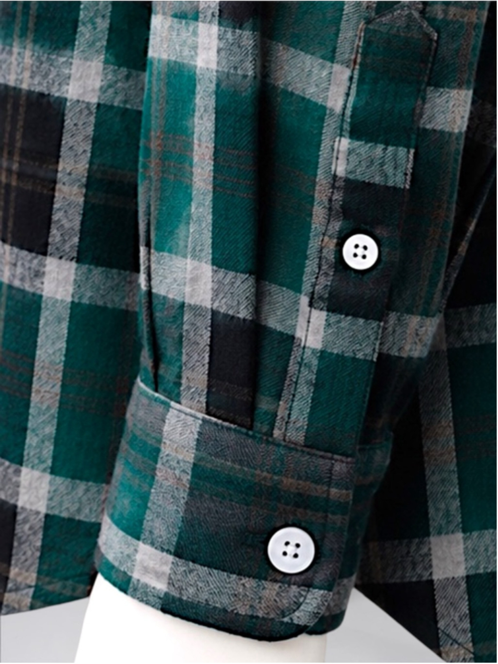 Women’s Green Plaid Boyfriend Flannel Button-Down Shirt – Size Small - Picture 6 of 14
